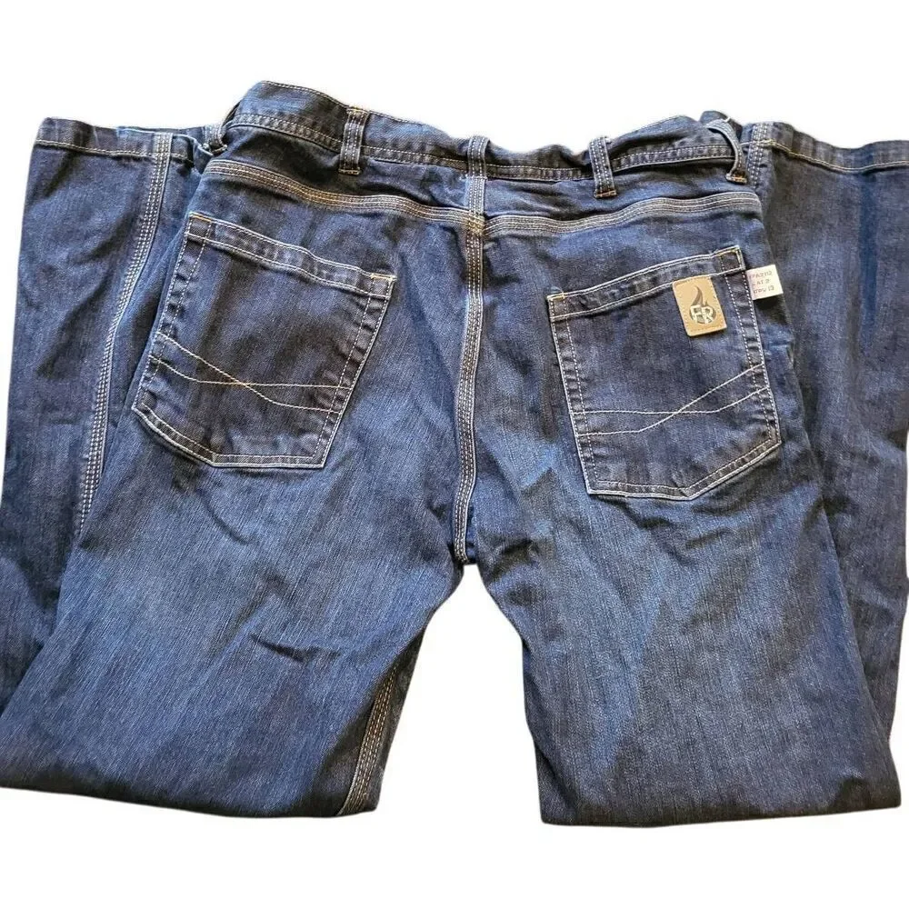 Oil And Gas Supply Jeans Men's 32 Blue Relaxed Bootcut Flame Resistant Light